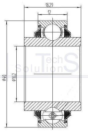 Radial ball bearing 203 KRR2-R3 NTE 16.256×40×18.228 mm