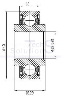 Łożysko poprzeczne 203 KRR5 NTE 13,081×40×18,29 mm