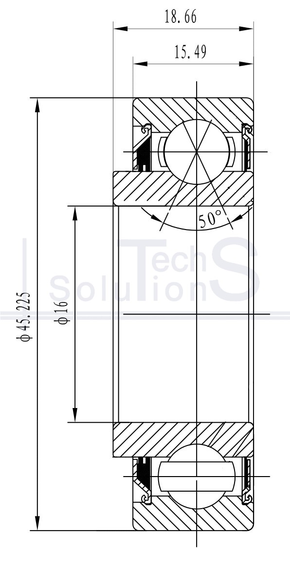 Angular contact ball bearing 204 RY2 NTE 16.027×45.225×18.66 mm