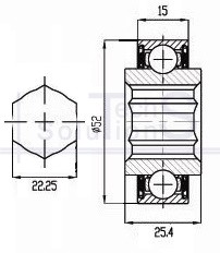 Łożysko poprzeczne 205 KRR2 NTE 22,225×52×25,4 mm