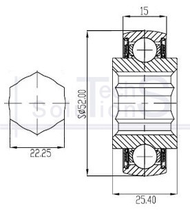 Łożysko poprzeczne 205 KRRB2 NTE 22,225×52×25,4 mm