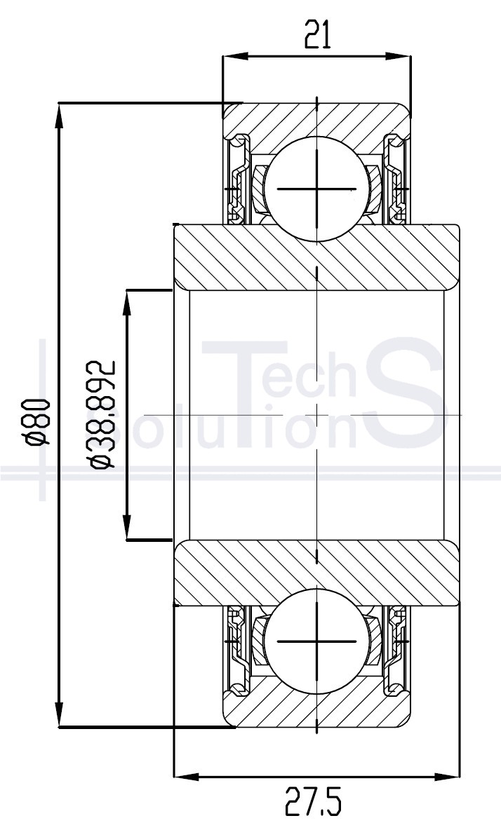 Łożysko poprzeczne 208 KRR4 NTE 38,892×80×27,5 mm