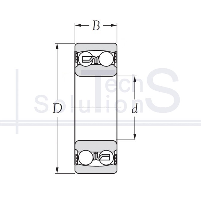 Łożysko kulkowe samonastawne 2203 2RS CT 17×40×16 mm