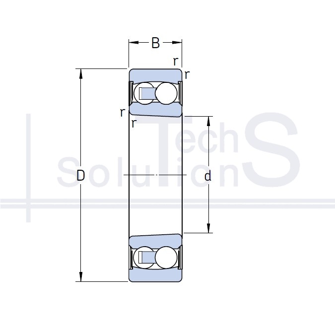 Łożysko kulkowe samonastawne 2208 E-2RS1KTN9 SKF 40×80×23 mm