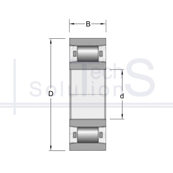 Łożysko igiełkowe poprzeczne 3004752 m CT 260×440×144 mm