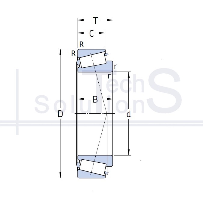 Łożysko stożkowe wałeczkowe 30211 J2/Q SKF 55×100×22,75 mm