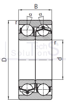 Angular contact ball bearing 3313 DAJ CT 65×140×58.7 mm