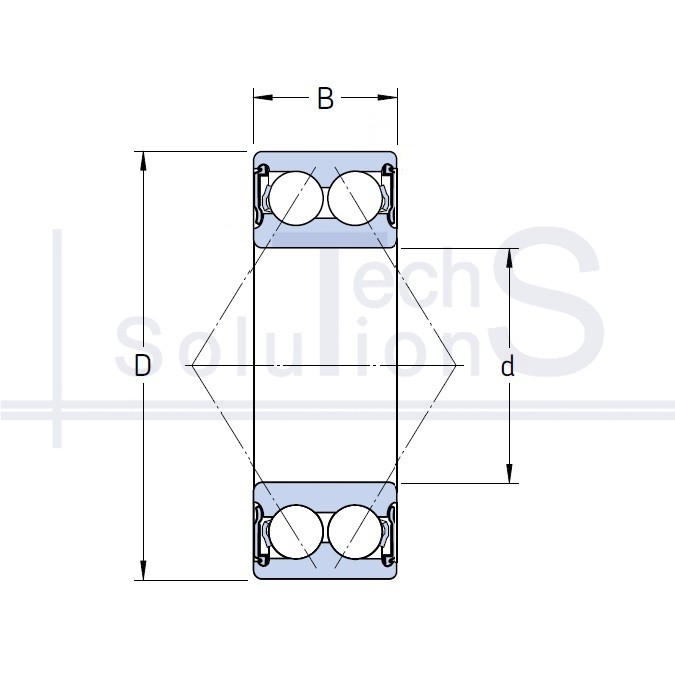 Łożysko kulkowe skośne 3204 2RS NTE 20×47×20,6 mm