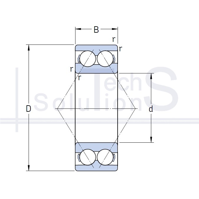 Angular contact ball bearing 3309 A SKF 45×100×39.7 mm