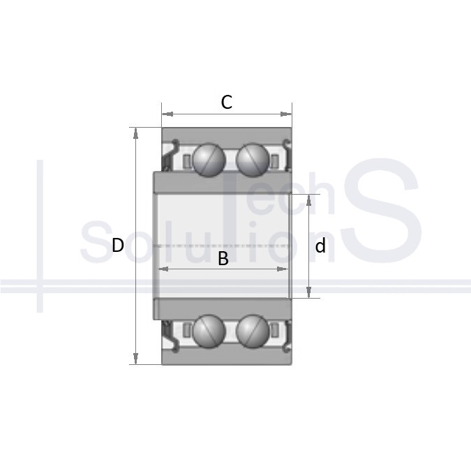 Angular contact ball bearing 5204 PY3 NTE 16.027×45.225×25.908 mm