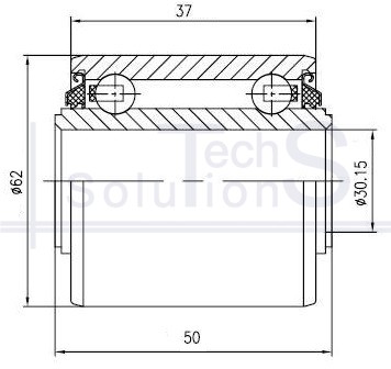 Angular contact ball bearing 5206 KPP3 NTE 30.15×62×50 mm