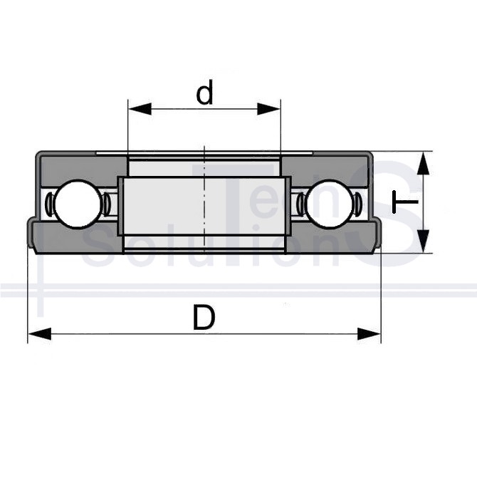 Łożysko kulkowe wzdłużne 588911 NTE 52,388×84,5×20,84 mm