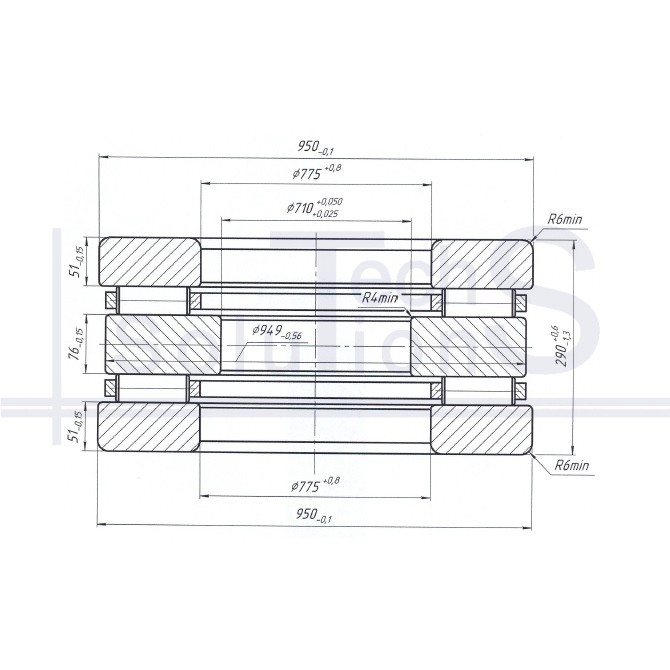 Łożysko walcowe wzdłużne BGDB 358287 M HA4 CT 775×950×290 mm