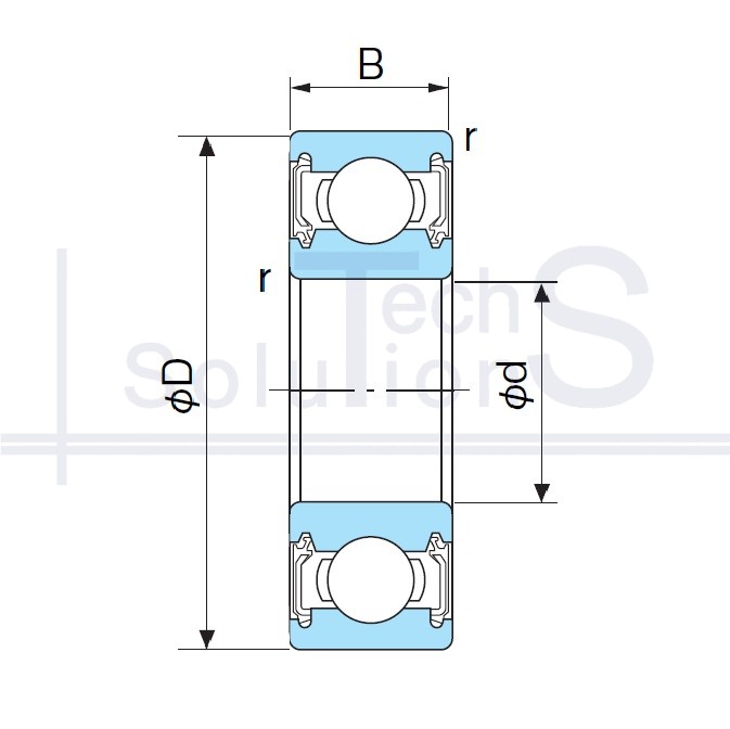 Łożysko kulkowe poprzeczne 6003 2NSE NACHI 17×35×10 mm
