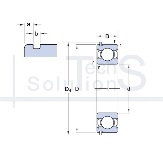 Łożysko kulkowe poprzeczne 6004 2Z/NR SKF 20×42×12 mm