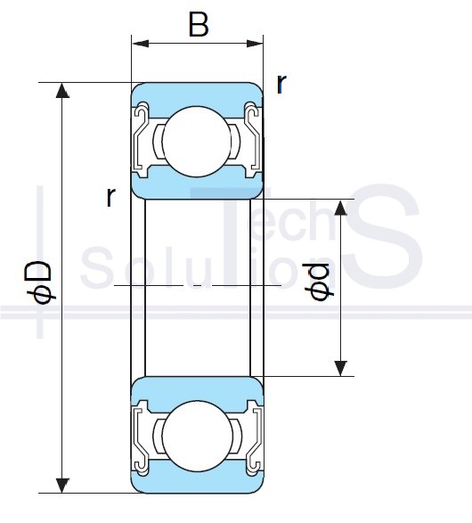 Łożysko kulkowe poprzeczne 6010 ZZEC3 NACHI 50×80×16 mm