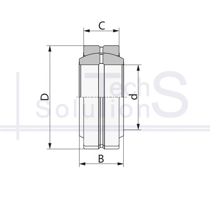 Promieniowe sferyczne łożysko ślizgowe ШСЛ-60 K CT 60×90×44 mm