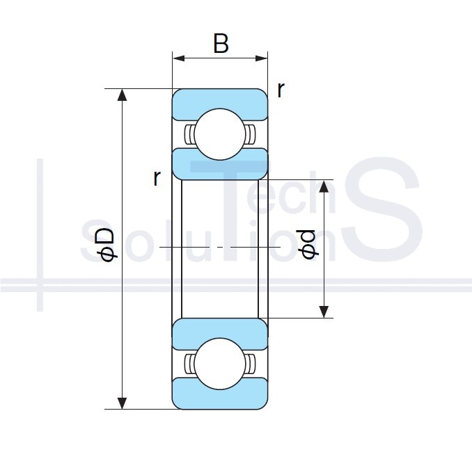 Łożysko kulkowe poprzeczne 6200 NACHI 10×30×9 mm