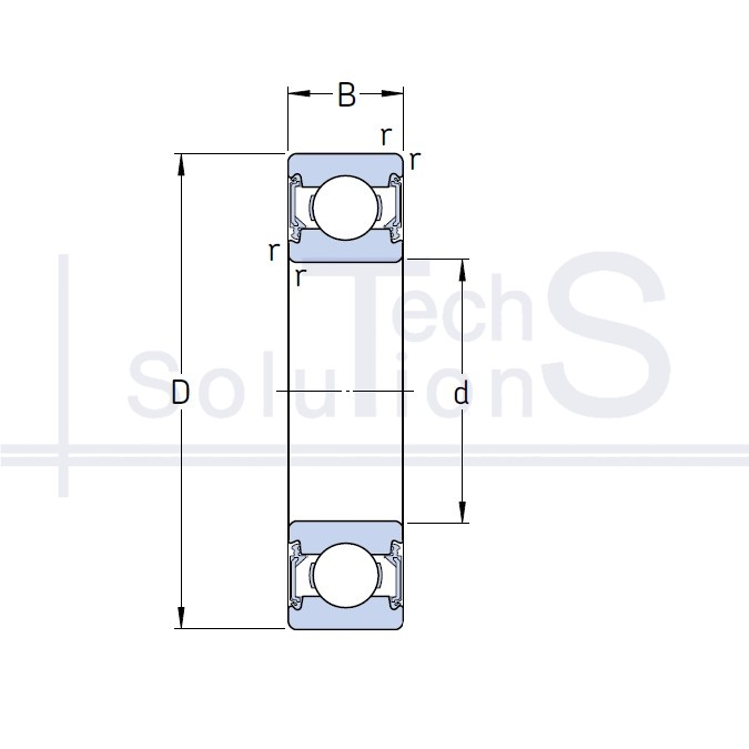 Łożysko kulkowe poprzeczne 6203 2RSH/C3 SKF 17×40×12 mm