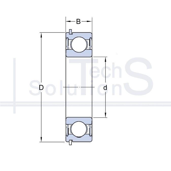 Łożysko kulkowe poprzeczne 6206 2RS1NR SKF 30×62×16 mm