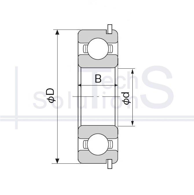 Łożysko kulkowe poprzeczne 6206 NR CT 30×62×16 mm