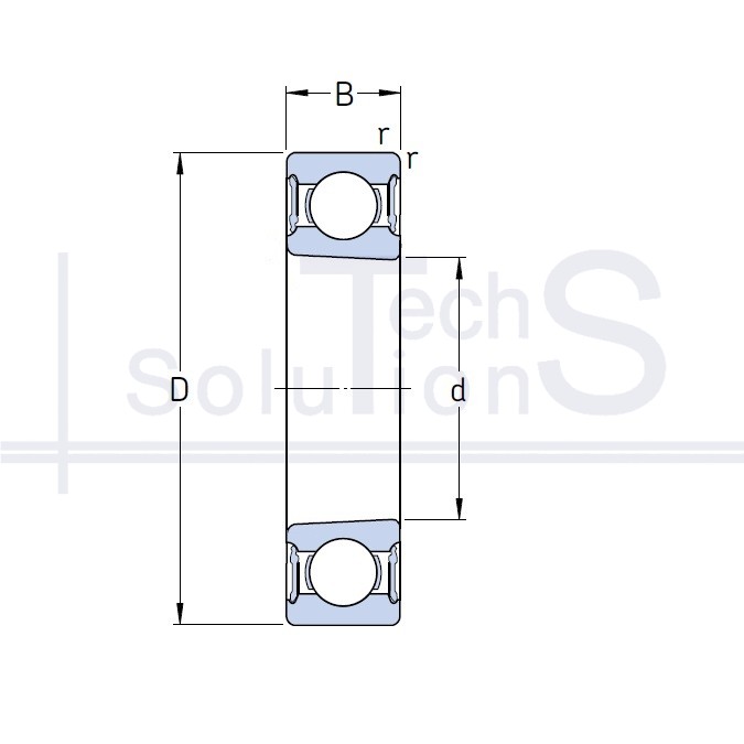 Łożysko kulkowe poprzeczne 6208 2RS1K SKF 40×80×18 mm