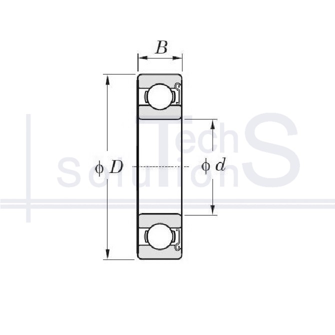 Łożysko kulkowe poprzeczne 6208 Z CT 40×80×18 mm