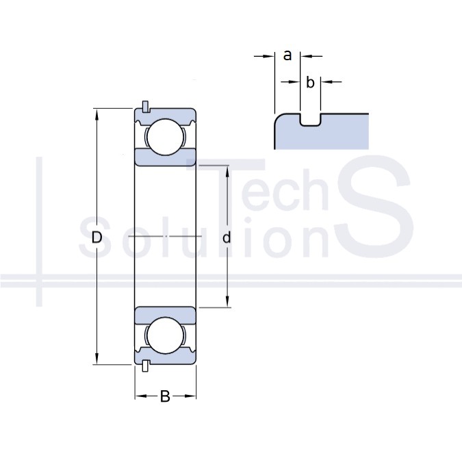 Radial ball bearing 6210 NR NTE 50×90×20 mm