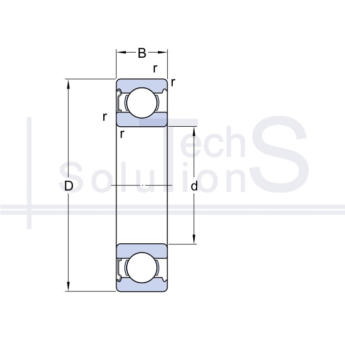 Łożysko kulkowe poprzeczne 6212 Z/C4 SKF 60×110×22 mm