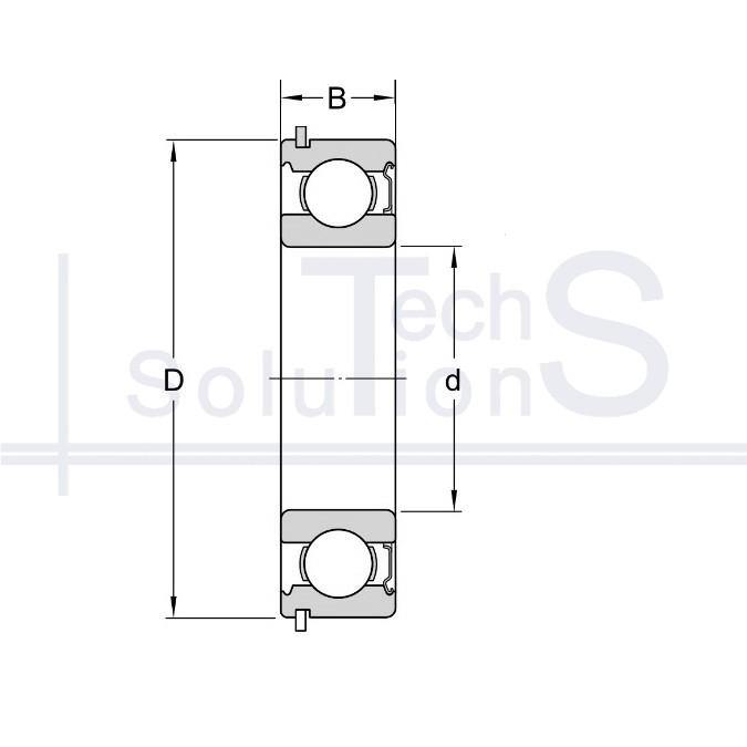 Łożysko kulkowe poprzeczne 6212 ZNR CT 60×110×22 mm