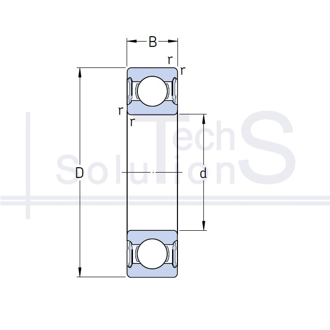 Łożysko kulkowe poprzeczne 62212 2RS1 SKF 60×110×28 mm