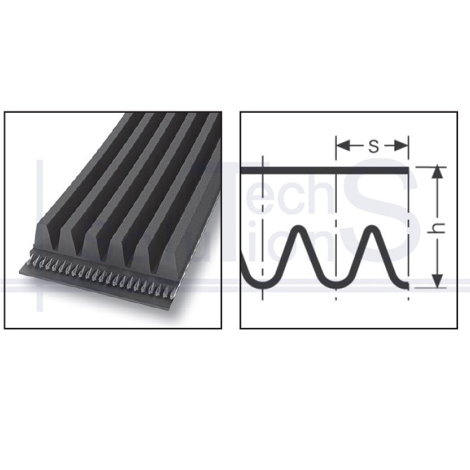 Poly-V belt 6 PK 1703 Endura