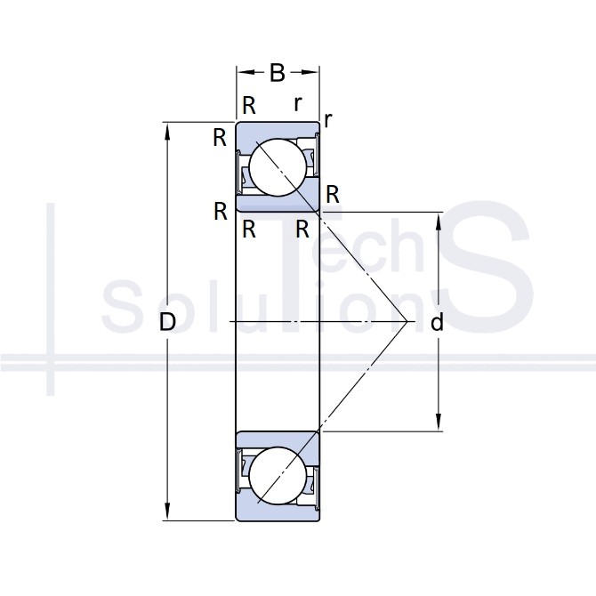 Łożysko kulkowe skośne 7308 BE-2RZP/GWF SKF 40×90×23 mm