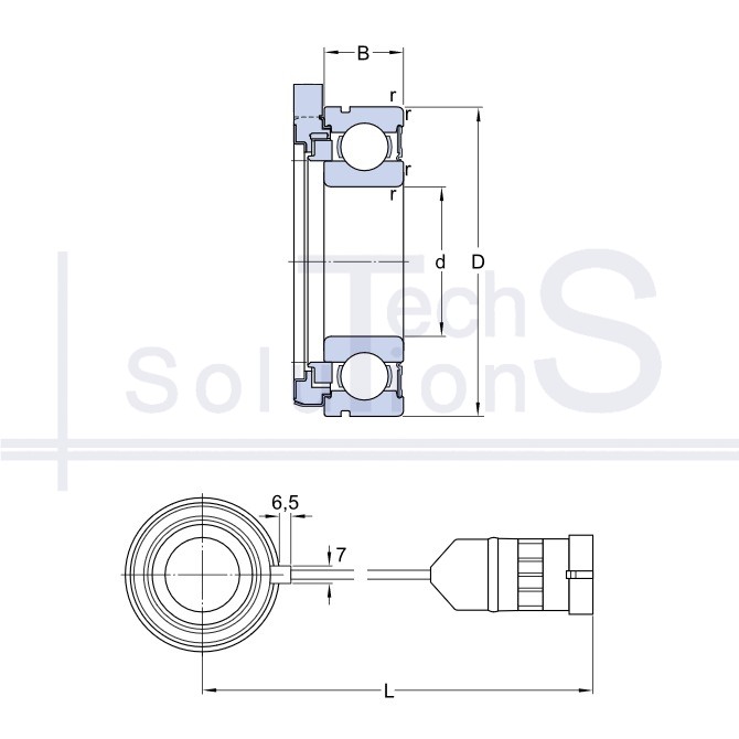 Łożysko kulkowe poprzeczne BMB-6209/080S2/UB108A SKF 45×85×19 mm