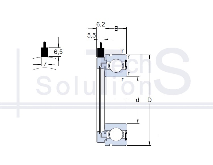 Łożysko kulkowe poprzeczne BMD 6206/064S2/UA108A SKF 30×62×16 mm
