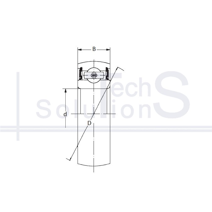 Łożysko z obudową CS 206 2RS NTE 30×62×16 mm