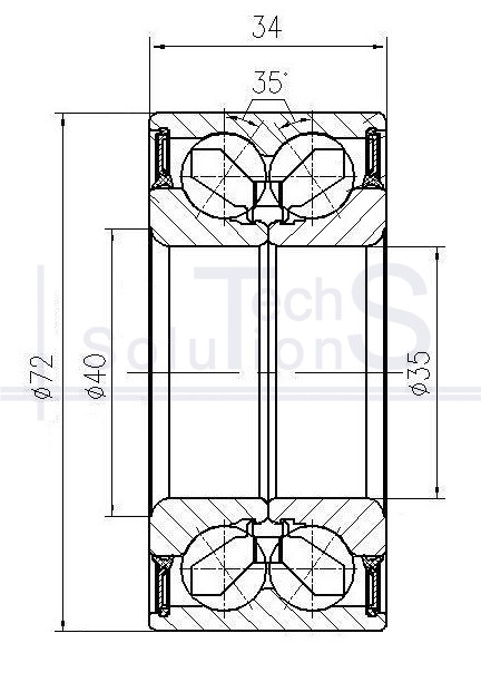 Łożysko piasty DAC 35720034 NTE 35×72×34 mm