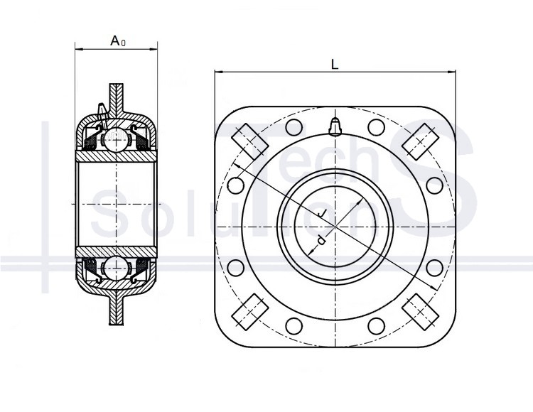 Zespół łożyskowy z kołnierzem DHU 1 1/2 R209 NTE Ø38,1 mm