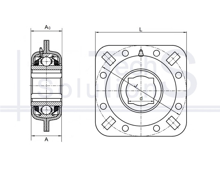 Zespół łożyskowy z kołnierzem FD 211-39 SQ2 NTE Ø39,25 mm
