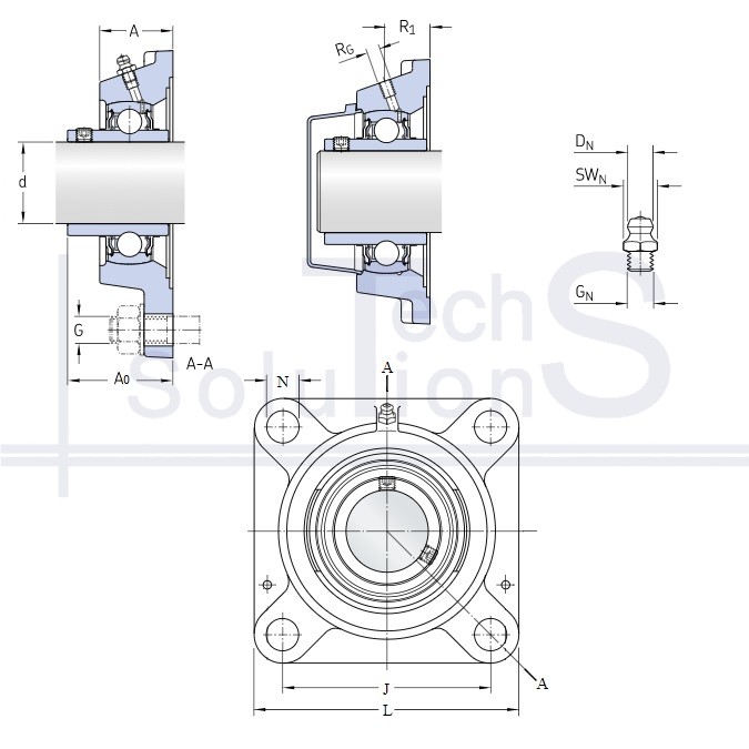 Zespół łożyskowy kołnierzowy FY 25 TF SKF Ø25 mm