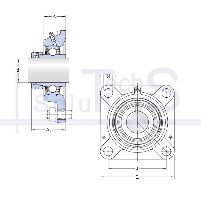 Zespół łożyskowy kołnierzowy FY 45 WF SKF Ø45 mm
