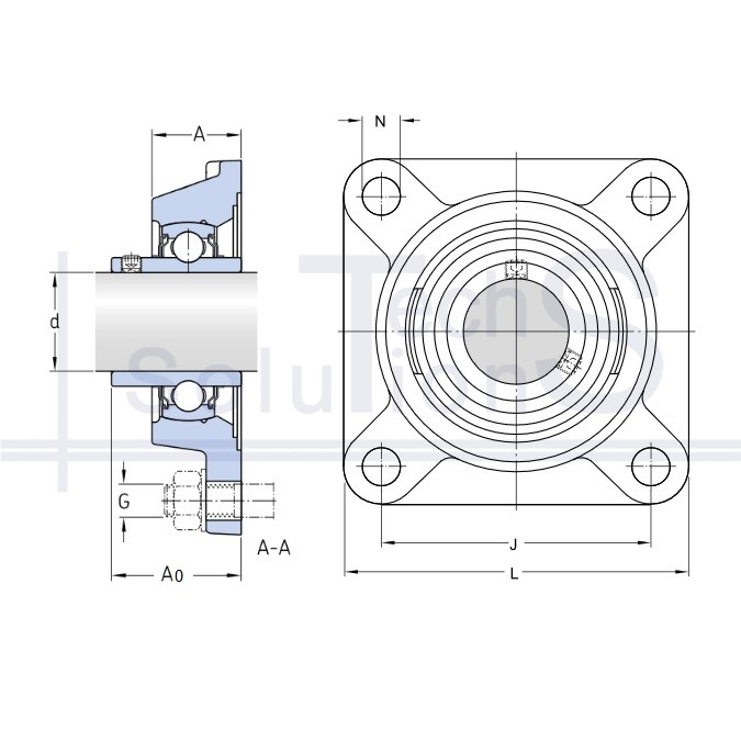 Zespół łożyskowy kołnierzowy FY 60 TF/VA201 SKF Ø60 mm