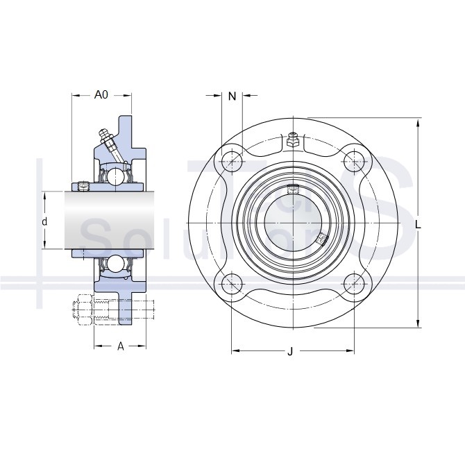 Zespół łożyskowy kołnierzowy FYC 65 TF SKF Ø65 mm