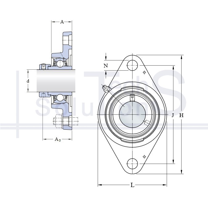 Zespół łożyskowy kołnierzowy FYTB 25 WF SKF Ø25 mm