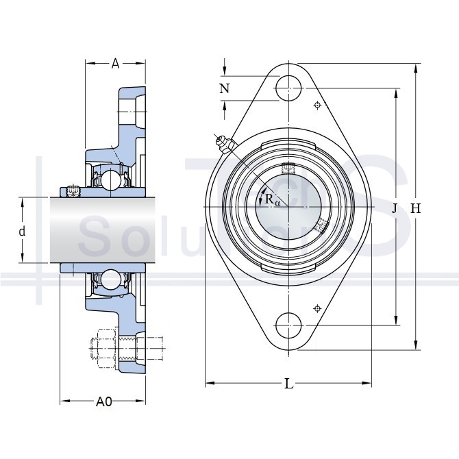 Zespół łożyskowy kołnierzowy FYTB 45 TF SKF Ø45 mm