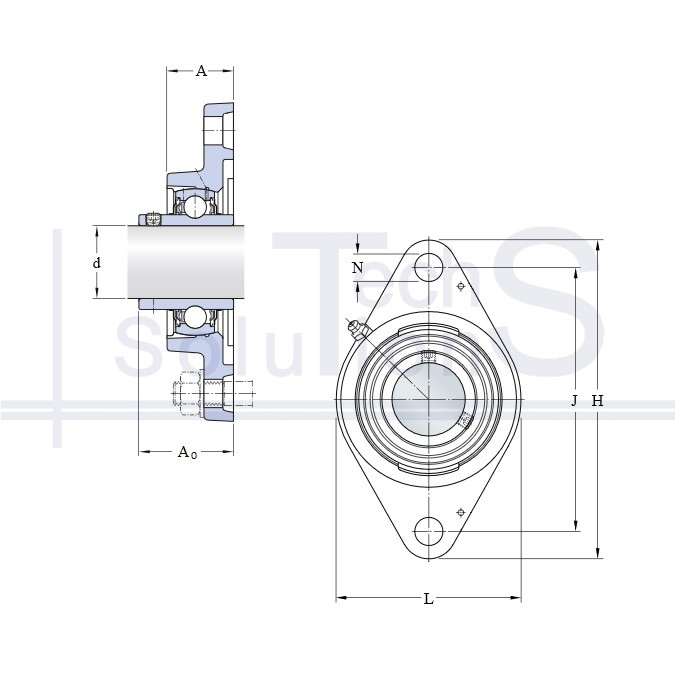 Zespół łożyskowy kołnierzowy FYTJ 40 TF SKF Ø40 mm