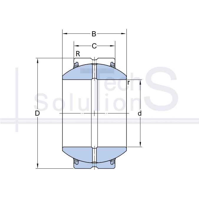 Promieniowe sferyczne łożysko ślizgowe GEH 60 ES 2RS SKF 60×105×63 mm