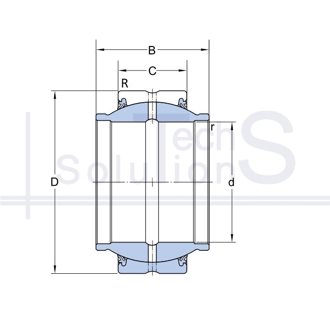 Radial spherical sliding bearing GEM 30 ES-2RS SKF 30×47×30 mm