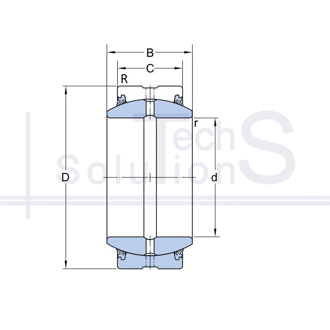 Radial spherical plain bearing GEZ 200 ES 2RS SKF 50.08×80.963×44.45 mm