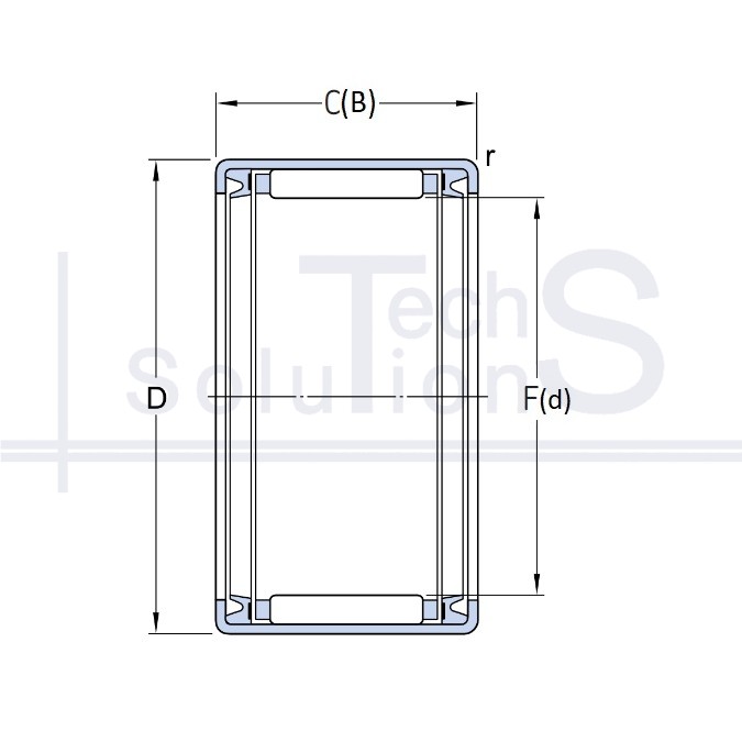 Łożysko igiełkowe poprzeczne HK 2530 2RS SKF 25×32×30 mm